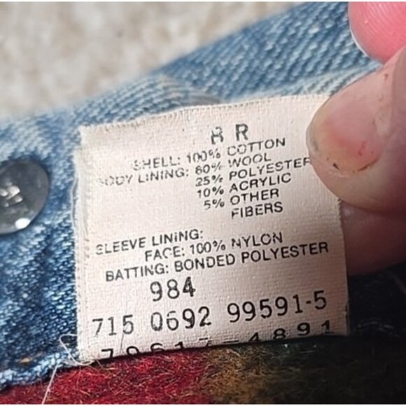 Levi's Jacket Vintage Blue Denim Aztec Native American Blanket Lined USA Made L - Picture 6 of 16